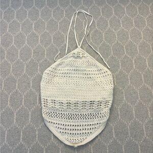 Abercrombie & Fitch white crochet halter top